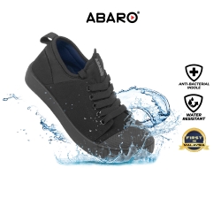 Black School Shoes Water Resistant Canvas W2631 Primary | Secondary Unisex ABARO